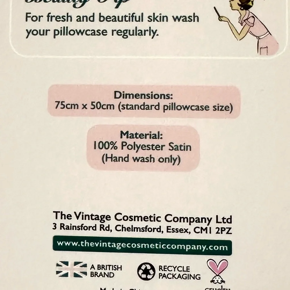 The Vintage Cosmetic Company Satin Pillowcase